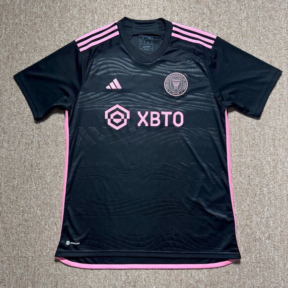 Adidas Inter Miami CF MLS Away Jersey Black Pink HI1888 Mens XL EUC - Picture 3 of 10